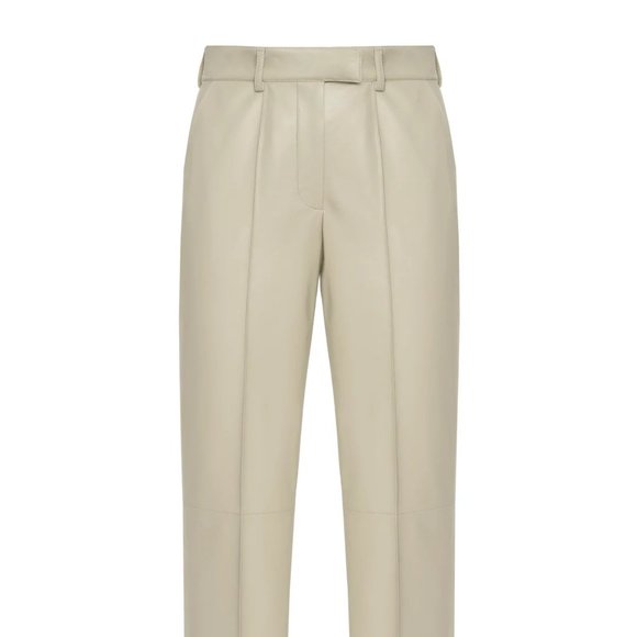 CREAM MATERIEL TBILISI ECO LEATHER SLIM FIT PANTS - Picture 3 of 5